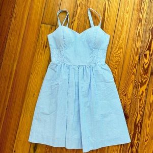 Lilly Pulitzer Seersucker Sundress Blue White Stripe 4